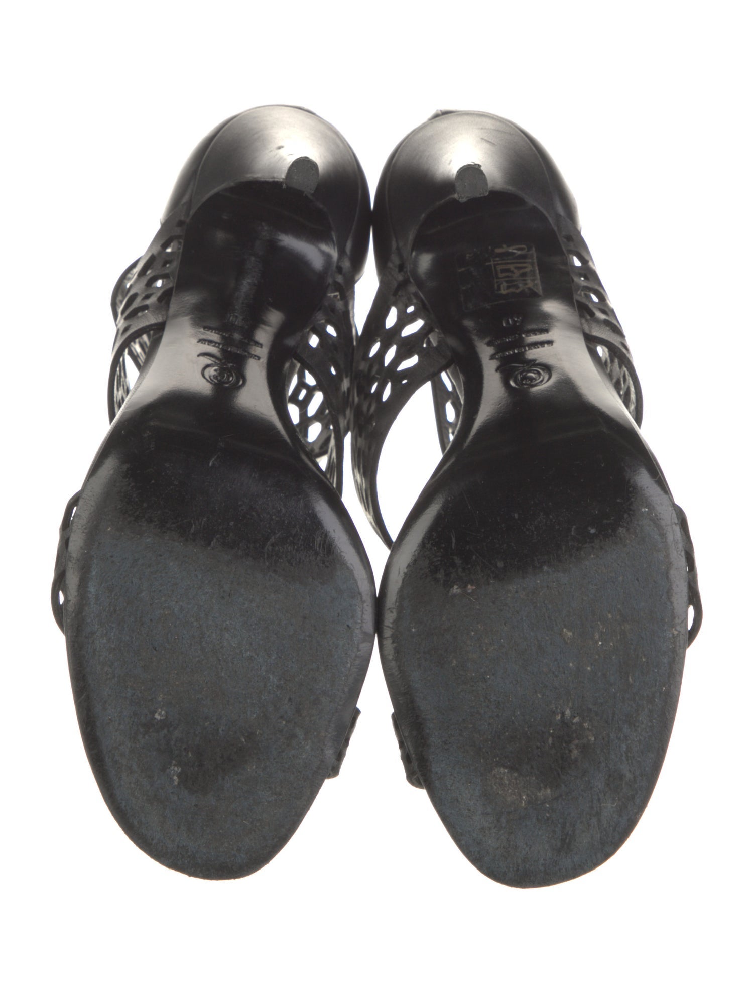 Alexander McQueen Leather Lasercut Accents Sandals